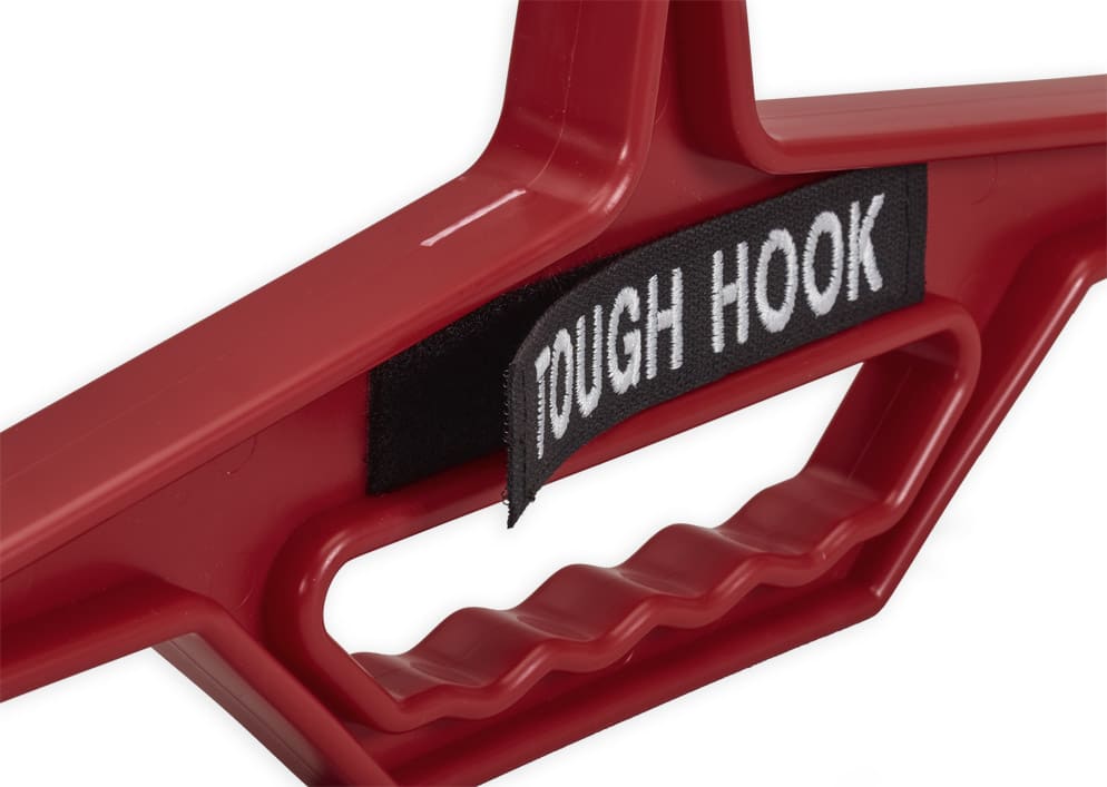 Red Closeup Velcro 1 strip with Label | Heavy Duty Hangers by Tough Hook