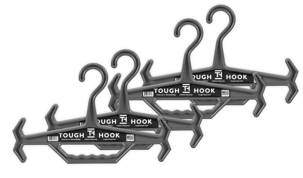 DOUBLE GREY AND GREY TOUGH HOOK HANGER 4 | Heavy Duty Hangers by Tough Hook
