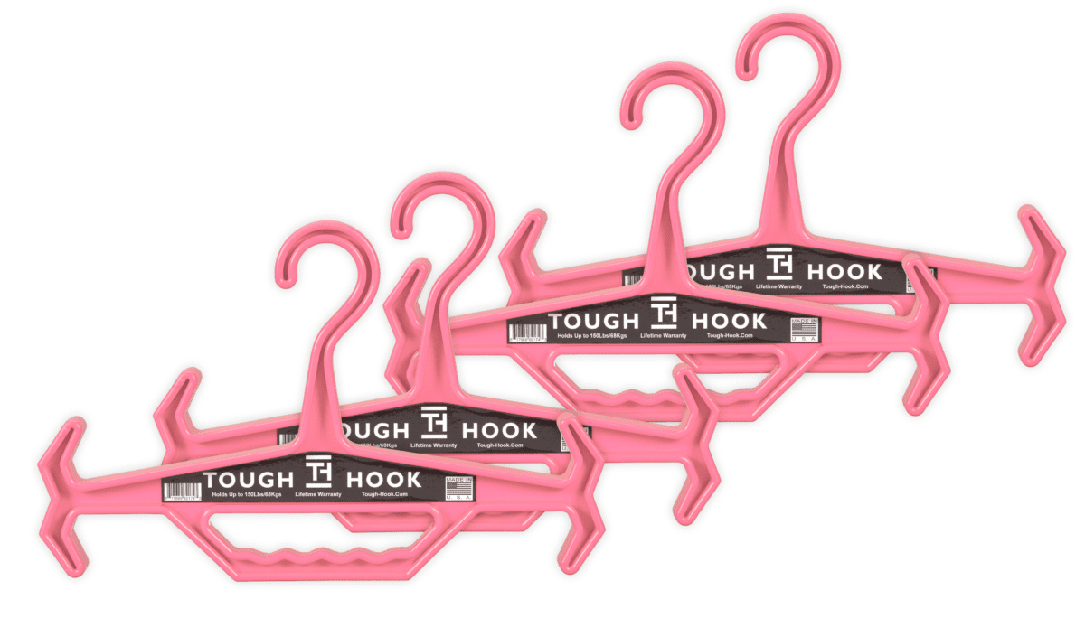 DOUBLE PINK AND PINK TOUGH HOOK HANGER 42 | Heavy Duty Hangers by Tough Hook