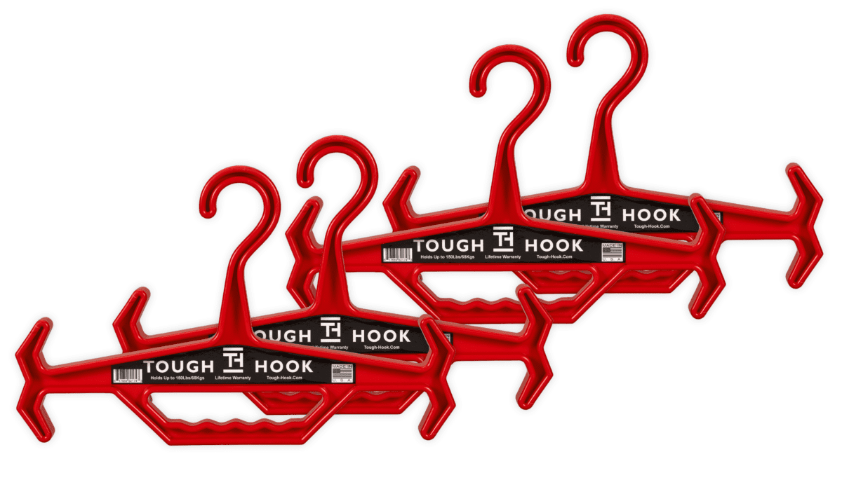 DOUBLE RED AND RED TOUGH HOOK HANGER 4 | Heavy Duty Hangers by Tough Hook