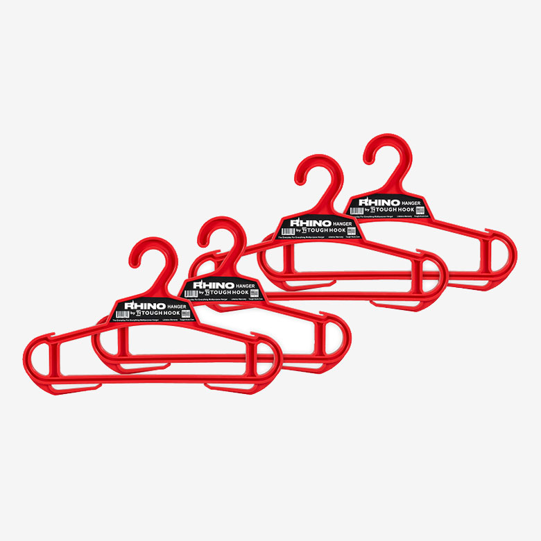 Red 4 Pack RHINO Clothes Hanger Bundle