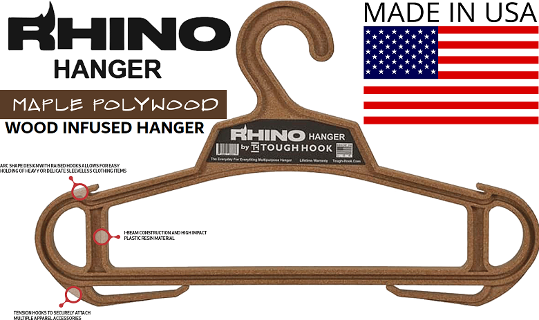 hanger rhino v01 maple polywood2 DEC 2022 3RD 1 | Heavy Duty Hangers by Tough Hook