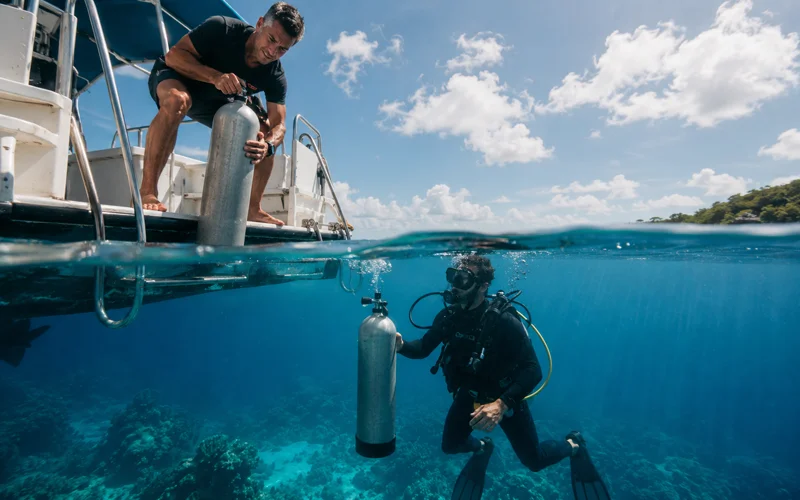 Scuba tank weight and buoyancy