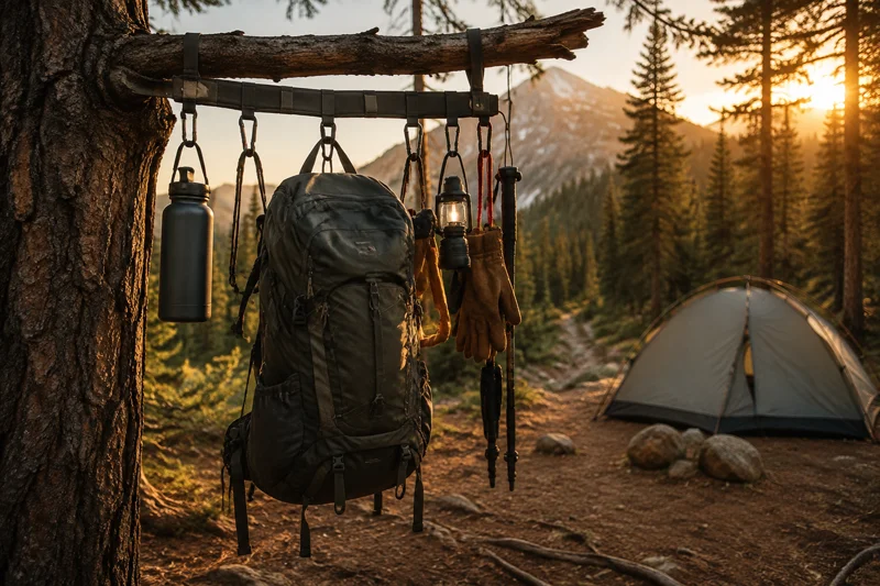 Backpack hanger and hook