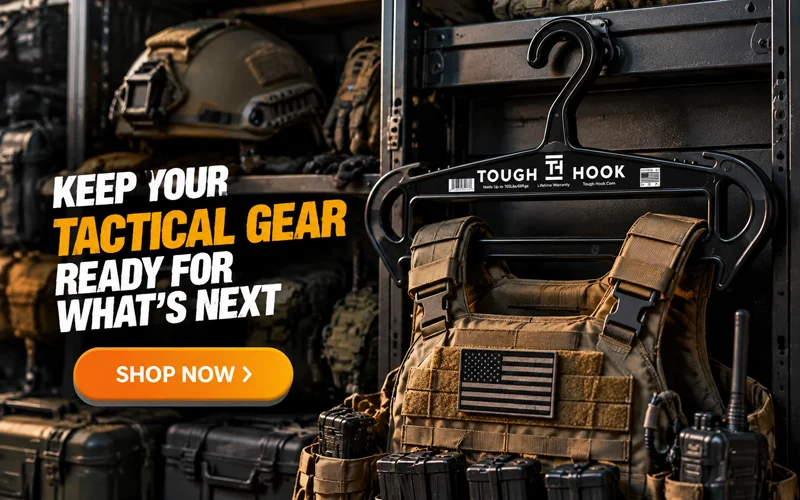 Essentials of Military Tactical Gear: Standards Unveiled | Heavy Duty Hangers by Tough Hook Tough Hook XL hanger for militart gear