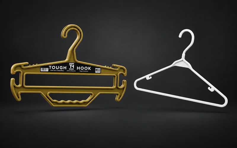 First Responder Gear Hanger Built for Firehouse Storage | Heavy Duty Hangers by Tough Hook Tough Hook vs. a Standard Wire