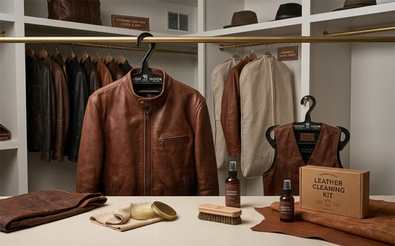The Science of Leather Care and Why Hanger Choice Matters | Heavy Duty Hangers by Tough Hook Choose right hangers for your leather jackets
