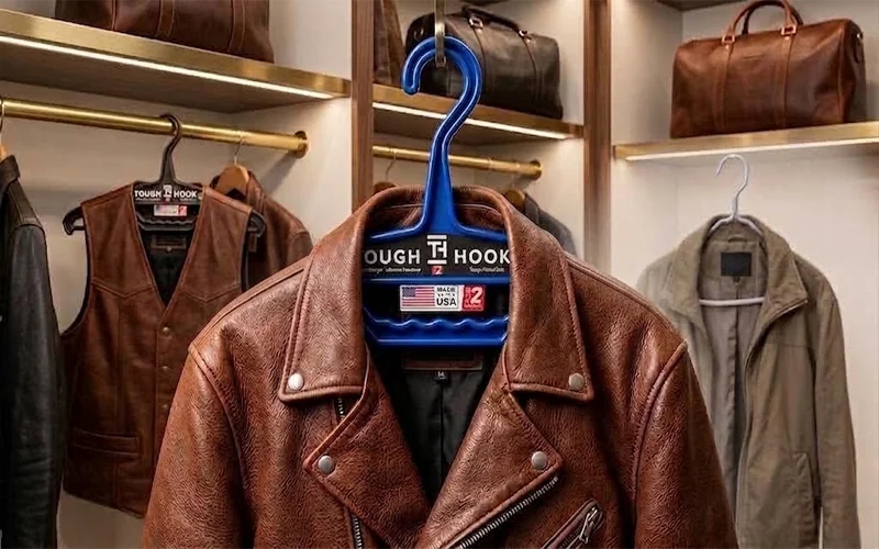 The Science of Leather Care and Why Hanger Choice Matters | Heavy Duty Hangers by Tough Hook Tough Hook Hanger to hold leather jackets