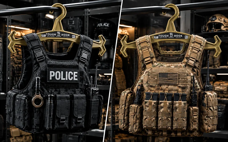 Police vest hanger vs plate carrier hanger