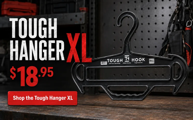 The Best Hanger for Heavy Motorcycle Jackets and Riding Gear | Heavy Duty Hangers by Tough Hook Tough Hanger XL