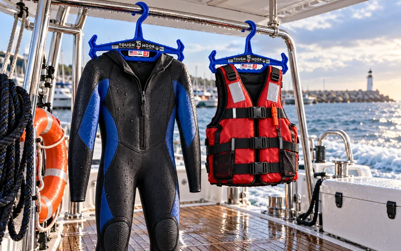 The Best Hanger for Wetsuits and Life Vests | Heavy Duty Hangers by Tough Hook The right hanger protects you